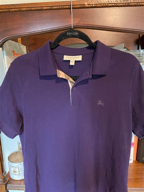 burberry purple polo|authentic Burberry polo shirt.